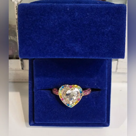 Kurt Geiger Multicolor Heart Ring - Picture 7 of 9